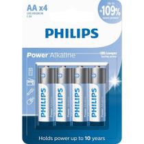 Pilha Philips AA Alcalina LR6P4B/59 1.5V - Embalagem com 4 Unidades