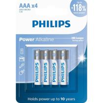 Pilha Philips AAA Alcalina LR03P4B/59 1.5V - Embalagem com 4 Unidades