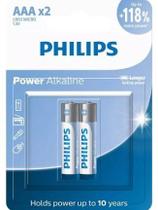 Pilha Philips AAA Palito Alcalina Cartela Com 2 Unidades