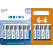 Pilha Philips alcalina AA 1.5V com 10 unidades LR6P10BP/59