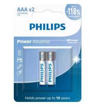 Pilha Philips Alcalina Aaa Lr03p2b/59 Com 2 Unidade