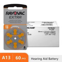 Pilha Rayovac 13 Mais Barata Kit com 60 Bateria Auditiva PR48 Com 10 Cartelas