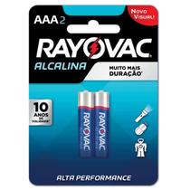 Pilha Rayovac Alcalina AAA2 com 2 unidades, mais energia, alta performance, dura 10 vezes mais Pilha Rayovac Alcalina AAA2 com 2 unidades, mais energia, alta performance, dura 10 vezes mais