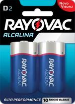 Pilha Rayovac Alcalina Grande com 02