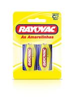 Pilha Rayovac Amarela Média com 2 Pilha Rayovac Amarela Média com 2