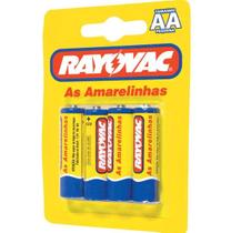 Pilha Rayovac Amarelinha AA Tubo Embalagem Com 4 Unidades