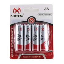 Pilha Recarregável 1.2V Ni-Mh AA 2600Mah Cartela c/ 4UN - Mox