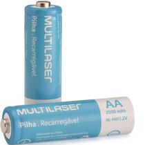 Pilha Recarregável 2 Pilhas AA tipo pequena 2500MAH CB053 MULTILASER