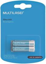 Pilha recarregavel 3A - 1000 mah cartela com 2 pilhas Cb051 Multilaser
