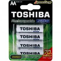 Pilha Recarregável AA 1,2V 2600mAh TNH6GAE Cartela 4 Un - Toshiba