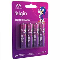 Pilha Recarregável AA-2500mAh Blister Com 4 Pilhas Elgin