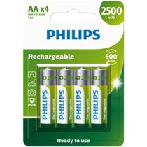 Pilha recarregável aa 2500mah blister com 4 unidades r6b4rtu25/59 - PHILIPS