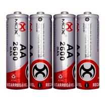 Pilha Recarregável AA 2600 mAh kit 4 unidades Mox Bateria