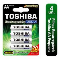 Pilha Recarregável AA 2600Mah TNHGAE Com 4 Unidades Toshiba