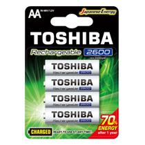 Pilha Recarregável AA 2600mAh Toshiba 4 Unidades