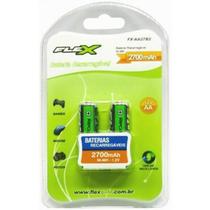 Pilha Recarregável Aa 2700Mah 1,2V Flex Ni-Mh Com 2 Unidades