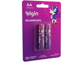 Pilha Recarregável AA ELE000000082172 Elgin - 1,2V 2500mAh - 2 Unidades