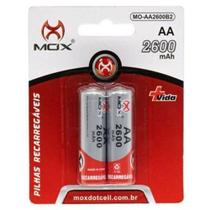 Pilha Recarregável AA MOX MO AA2600B2 Cartela com 2 Pilha Recarregável AA MOX MO AA2600B2 Cartela com 2
