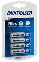 Pilha Recarregável AA Multilaser CB052 - 2500 mAh - com 4 unidades