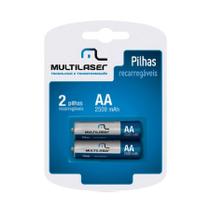 Pilha Recarregável AA Multilaser CB053 - 2500 mAh - com 2 unidades