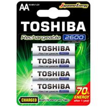 PILHA RECARREGÁVEL AA TOSHIBA TNH6GAE 1,2 2600mAh COM 4 UND