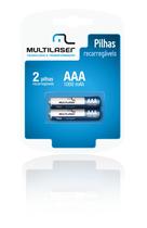 Pilha Recarregável AAA 1000 mAh, Pack com 2 Multilaser - CB051