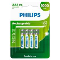 Pilha Recarregável AAA 1000mAh 4 Unidades Philips