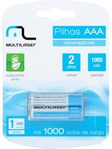 Pilha Recarregável Aaa 1000mah C/ 2