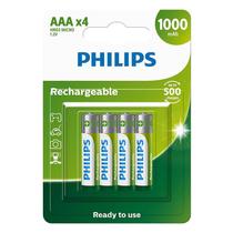 Pilha recarregável AAA 1000mAh com 4 unidades R03B4RTU10 Philips