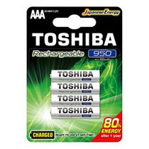Pilha Recarregável AAA 950Mah TNHGAE Com 4 Unidades Toshiba
