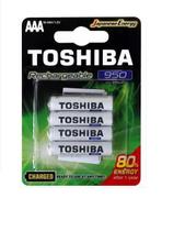 Pilha recarregável aaa 950mah toshiba (embalagem com 4 unidades)