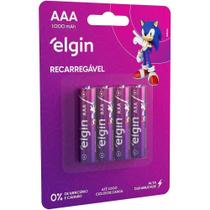 Pilha Recarregável AAA Elgin 1000mAh c/ 4 Unidades Pilha Recarregável AAA Elgin 1000mAh c/ 4 Unidades