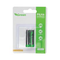 Pilha Recarregável Aaa Palito 1000mah Green Blister C/2 Unid
