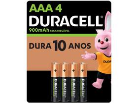Pilha Recarregável AAA Palito Duracell Com 4 Unidades Pilha Recarregável AAA Palito Duracell Com 4 Unidades