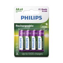 Pilha Recarregável AAA Pequena Com 4 Unid. 2500mah Philips Pilha Recarregável AAA Pequena Com 4 Unid. 2500mah Philips