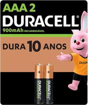 Pilha Recarregável AAA Pequena DURACELL com 2 unidades