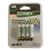 Pilha Recarregável Cartela C/ 4 Unidades Sdnmy AAA 2700mah Original