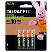 Pilha Recarregavel Duracell AAA 900 Mah - 4 Unidades Pilha Recarregavel Duracell AAA 900 Mah - 4 Unidades