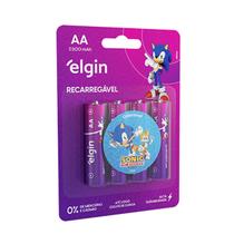 Pilha Recarregável Elgin AA 2500mAh Blister com 4 Unidades Alta durabilidade e ótimo desempenho
