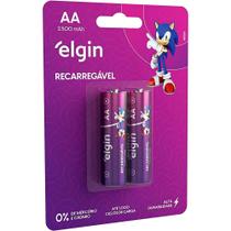 Pilha Recarregável Elgin AA 2500mah com 2 Unidades