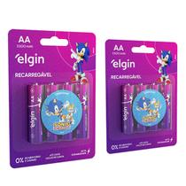 Pilha Recarregável Elgin AA 2500mAh Kit com 8 Unidades Alta durabilidade e ótimo desempenho