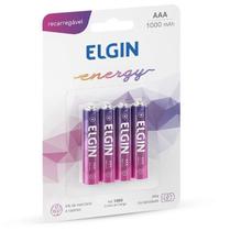 Pilha Recarregável Elgin AAA C/4 1000 MAH