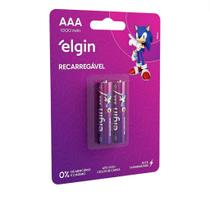 Pilha Recarregável Elgin AAA Palito Blister 900 mAh 1.2V Cartela com 2 Unid.