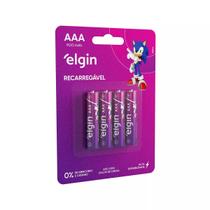 Pilha Recarregável Elgin Palito Aaa 900mah Cartela 4 Peças