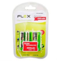 Pilha Recarregável Flex Aa Pequena 2900 mAh com 4 Unidades Nimh 1.2v no Blister FX-AA29B4