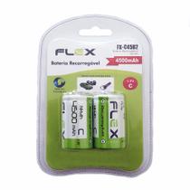 Pilha Recarregável Flex Tipo C Média 4500 mAh Lr14 com 2 Unidades no Blister FX-C45B2 Pilha Recarregável Flex Tipo C Média 4500 mAh Lr14 com 2 Unidades no Blister FX-C45B2