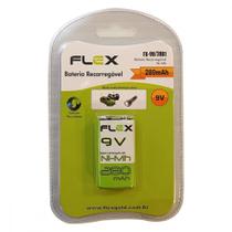 Pilha Recarregavel Flexgold Bateria 9V Com 1 Peca 280Mah Fx-9V/28B1