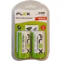 Pilha Recarregavel Flexgold Grande ''D'' Com 2 Pecas 4500Mah Fx-D45B2