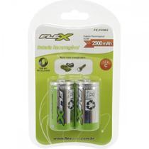 Pilha Recarregavel Flexgold Media ''C'' Com 2 Pecas 2900Mah Fx-C29B2