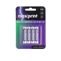 Pilha Recarregavel Maxprint Aaa 1,2V 900Mah C/4